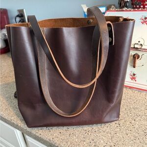 Portland Leather Dark Brown Tote Bag